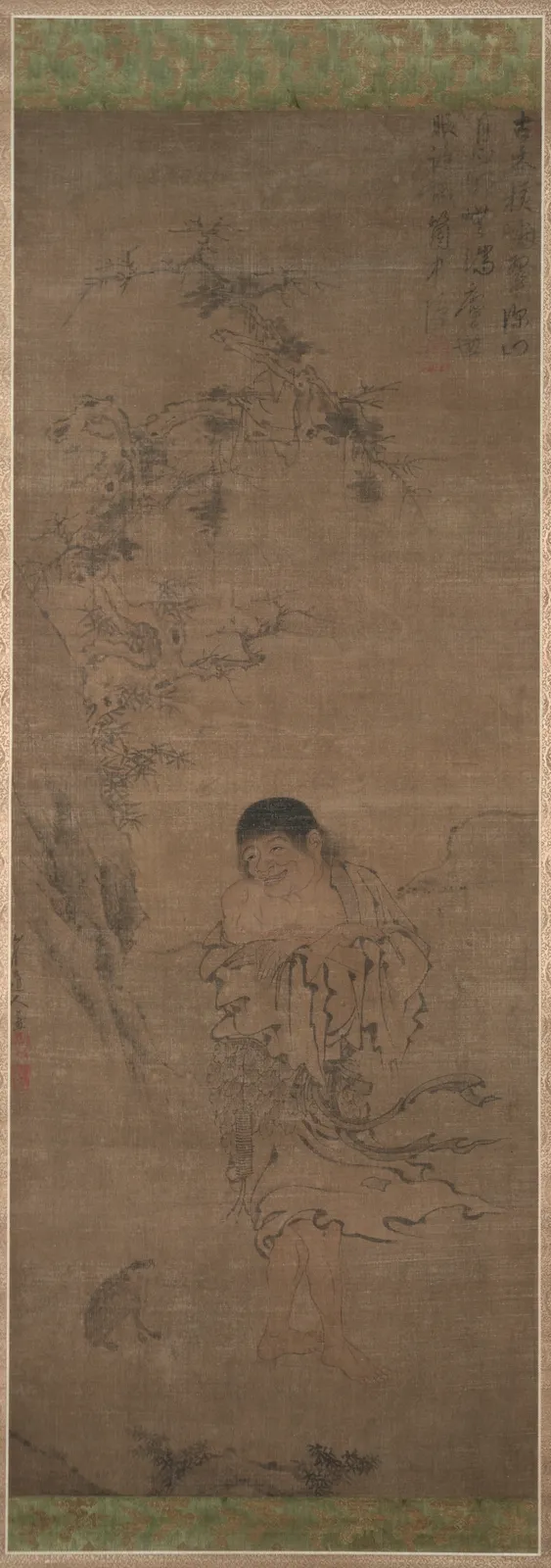 元代立軸，劉海蟾與蟾蜍。